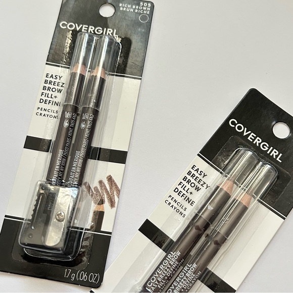 🩷NWT BUNDLE OF 2 COVERGIRL RICH BROWN EYEBROW EYELINER PENCILS SHARPENER - Picture 5 of 6